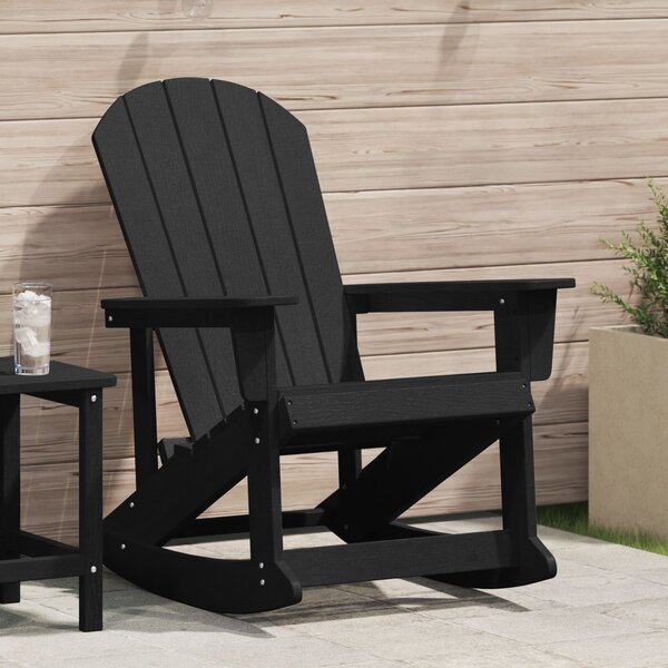 VidaXL Adirondack hintaszék Fekete 73.5 x 92 x 90 cm Műanyag