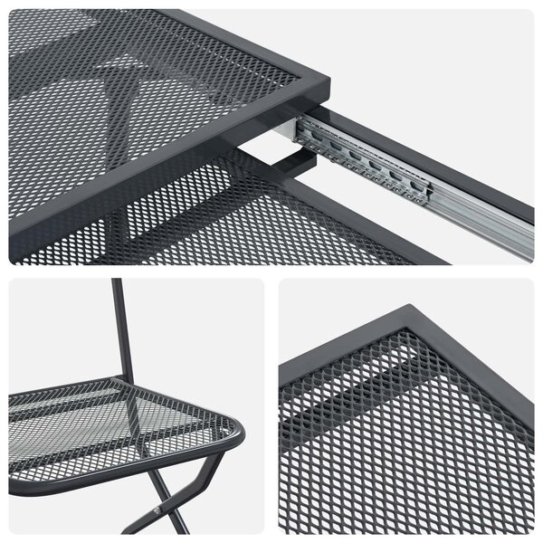 VidaXL Kert étkező szett 7 pcs Antracitszürke 212 x 90 x 76 cm
