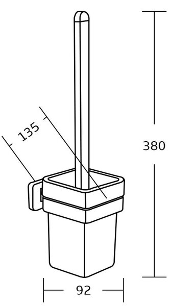 Mexen tartozékok, ASIS WC kefe tartó, króm, 7017650-00