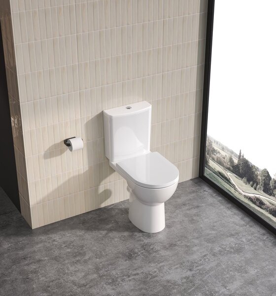 Sapho Sapho, SANIVEX kombi WC, magasított ülőke, perem nélküli, alsó/hátsó lefolyó, fehér, PC108WR