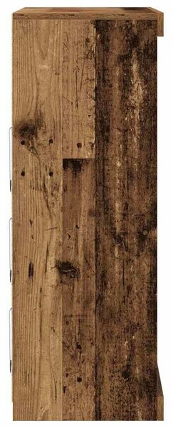 VidaXL LED tálaló LED szalagokkal Antik Fa 81 x 37 x 100 cm Szerelt Fa