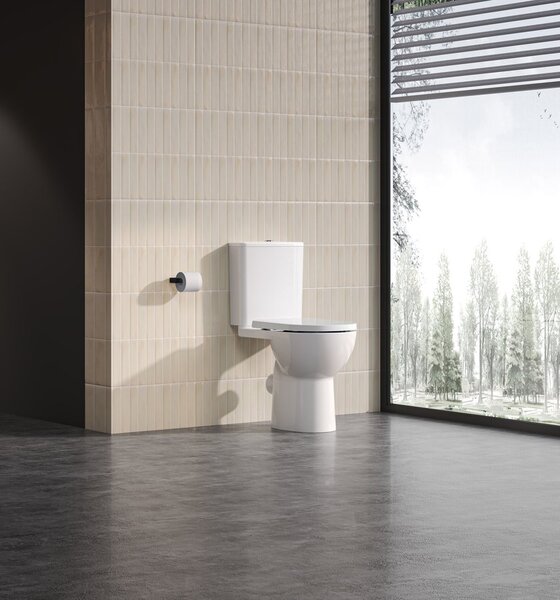 Sapho Sapho, SANIVEX kombi WC, magasított ülőke, perem nélküli, alsó/hátsó lefolyó, fehér, PC108WR