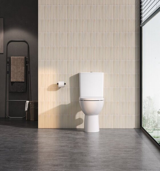 Sapho Sapho, SANIVEX kombi WC, magasított ülőke, perem nélküli, alsó/hátsó lefolyó, fehér, PC108WR