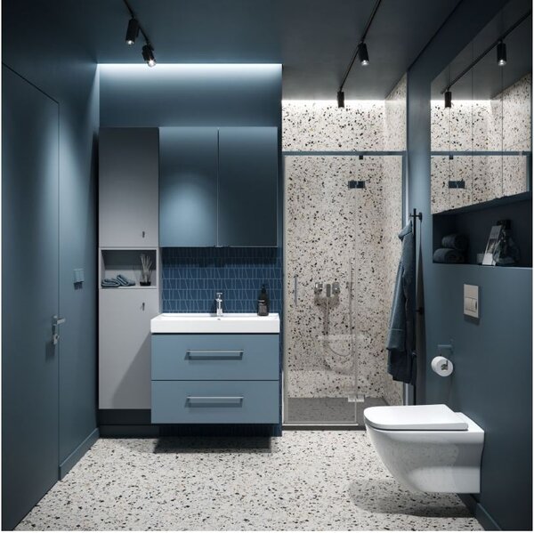 Cersanit Larga square Clean On, függesztett wc csésze 3/5 l + lassan záródó ülőke hőre keményedő, fehér, S701-473
