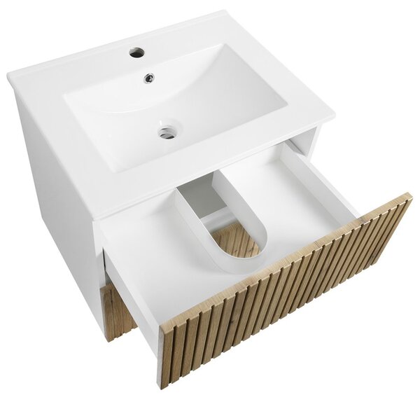 Aqualine Aqualine, PANEDA STRIP mosdószekrény 59,5x55x45,2cm, emporio tölgyfa, PN360