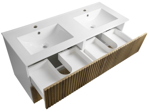 Aqualine Aqualine, PANEDA STRIP mosdószekrény 119x55x45,2cm, emporio tölgyfa, PN312