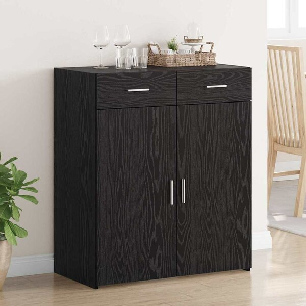 VidaXL Tárolószekrény fiókkal Musta tammi 80 x 42.5 x 93.5 cm Faanyag