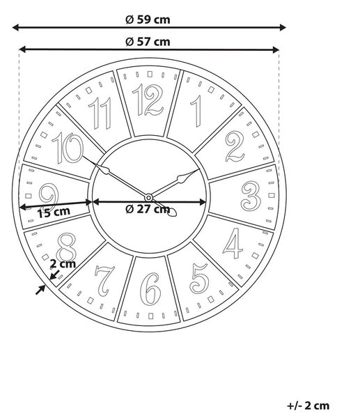 Fali óra BOSWIL 59 cm Fém Színes