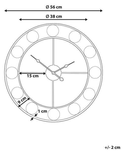 Fali óra REIDEN 56 cm Fém Színes
