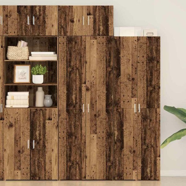 VidaXL Tárolószekrény 2 db Öreg fa 70 x 42,5 x 225 cm