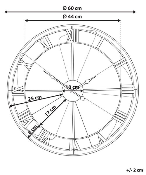 Fali óra WIKON 60 cm Fém Színes