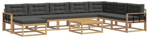 VidaXL Kültéri kanapé szett 9 pcs Fehér és Antracitszürke