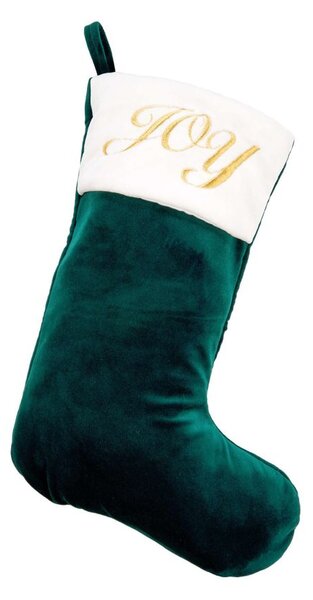 X-MAS karácsonyi zokni "JOY" felirattal, zöld