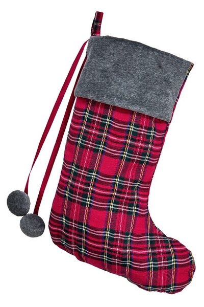 X-MAS kockás karácsonyi zokni