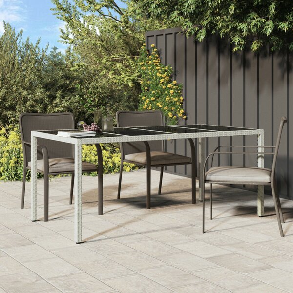 VidaXL Kerti Étkezőasztal Fehér 190 x 90 x 75 cm Poli rattan