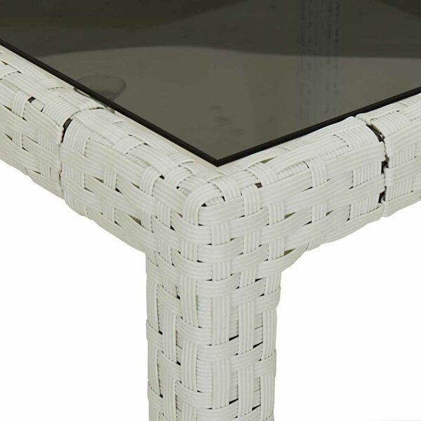 VidaXL Kerti Étkezőasztal Fehér 190 x 90 x 75 cm Poli rattan