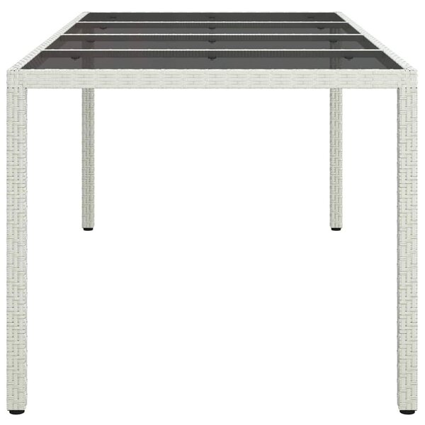 VidaXL Kerti Étkezőasztal Fehér 190 x 90 x 75 cm Poli rattan