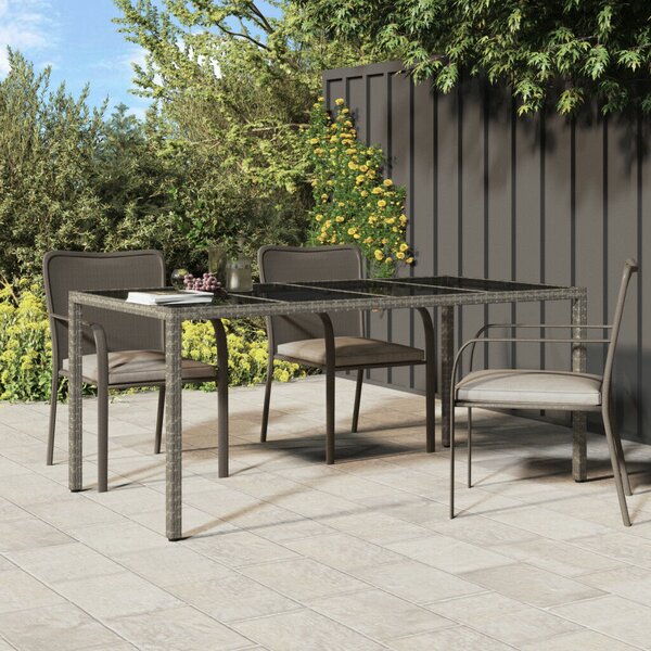 VidaXL Kerti Étkezőasztal Szürke 190 x 90 x 75 cm Poli rattan