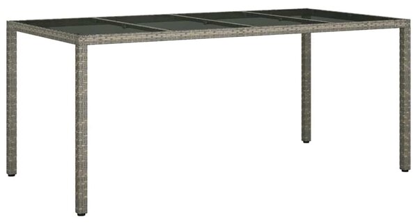VidaXL Kerti Étkezőasztal Szürke 190 x 90 x 75 cm Poli rattan