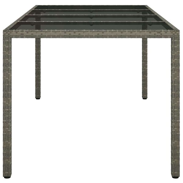 VidaXL Kerti Étkezőasztal Szürke 190 x 90 x 75 cm Poli rattan