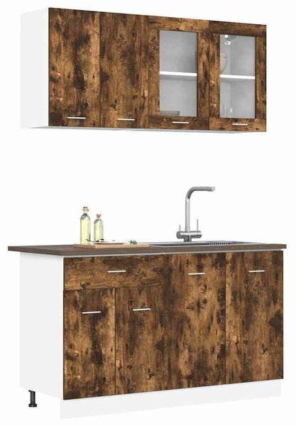 VidaXL Konyhaszekrény garnitúra 4 pcs Füstölt tölgy 140 x 46 x 81.5 cm
