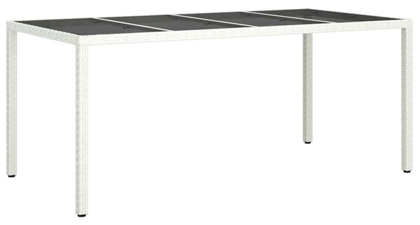 VidaXL Kerti Étkezőasztal Fehér 190 x 90 x 75 cm Poli rattan