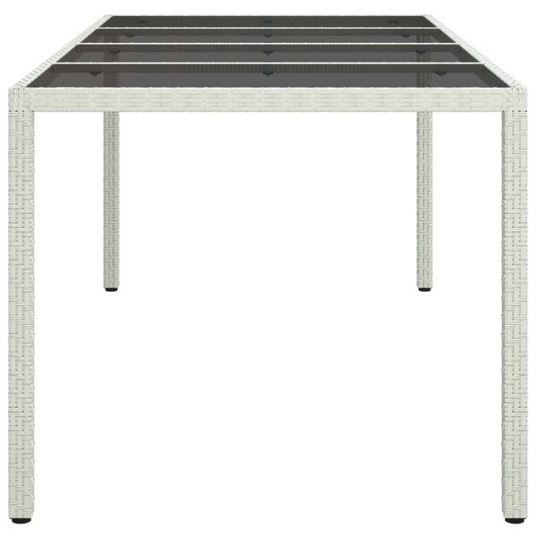 VidaXL Kerti Étkezőasztal Fehér 190 x 90 x 75 cm Poli rattan