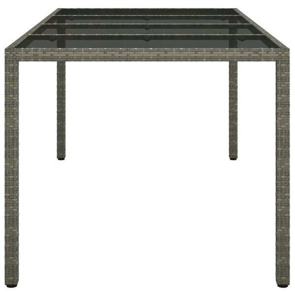VidaXL Kerti Étkezőasztal Szürke 190 x 90 x 75 cm Poli rattan