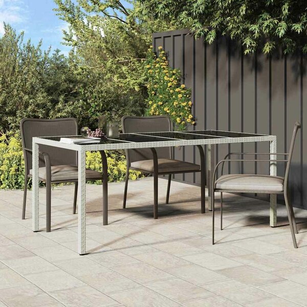 VidaXL Kerti Étkezőasztal Fehér 190 x 90 x 75 cm Poli rattan