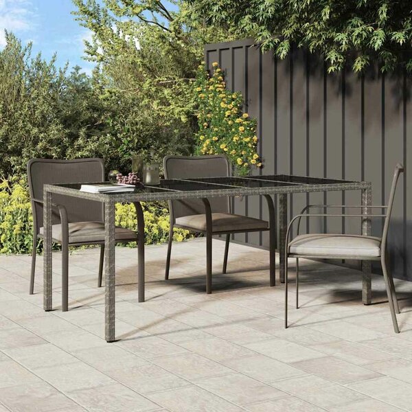 VidaXL Kerti Étkezőasztal Szürke 190 x 90 x 75 cm Poli rattan