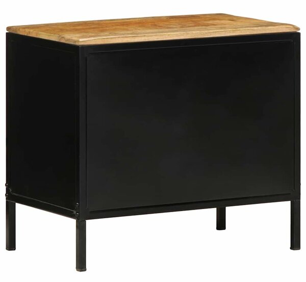 VidaXL Éjjeliszekrény Barna és fekete 50 x 30 x 45 cm tömör mangófa