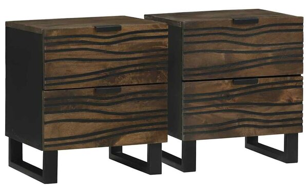 VidaXL Éjjeliszekrény 2 pcs Dió 40 x 33 x 46 cm Szerelt Fa