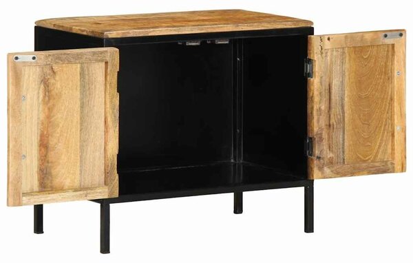 VidaXL Éjjeliszekrény Barna és fekete 50 x 30 x 45 cm tömör mangófa