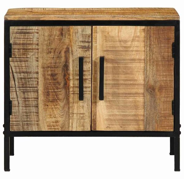 VidaXL Éjjeliszekrény Barna és fekete 50 x 30 x 45 cm tömör mangófa