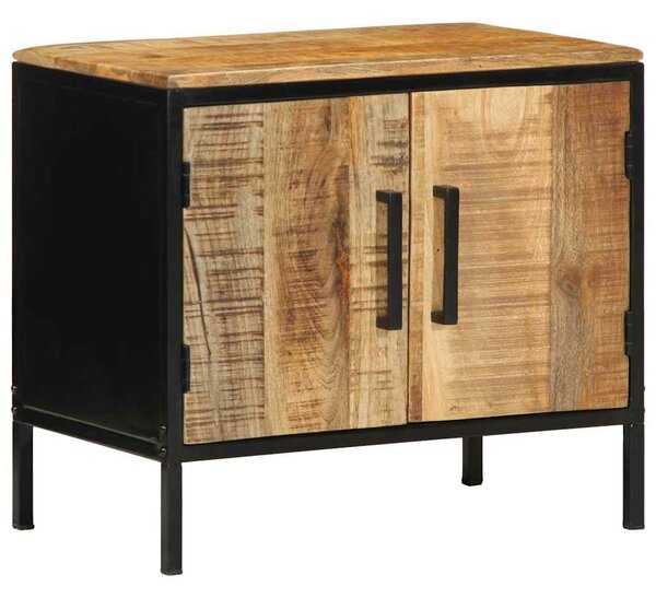 VidaXL Éjjeliszekrény Barna és fekete 50 x 30 x 45 cm tömör mangófa