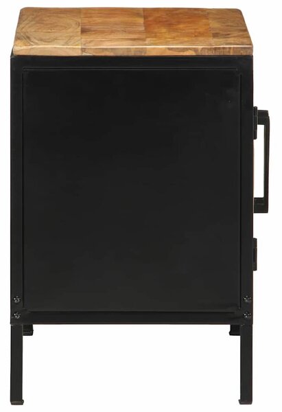 VidaXL Éjjeliszekrény Barna és fekete 50 x 30 x 45 cm tömör mangófa