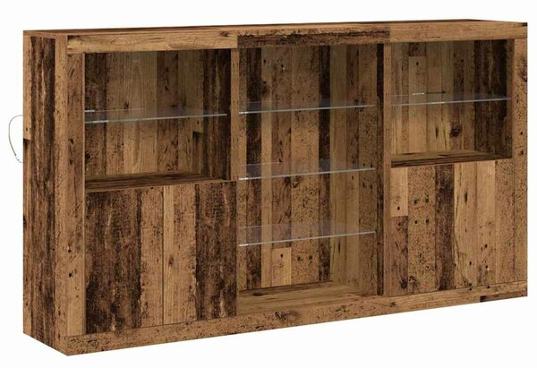 VidaXL LED tálaló Öreg fa 181,5 x 37 x 100 cm Szerelt Fa