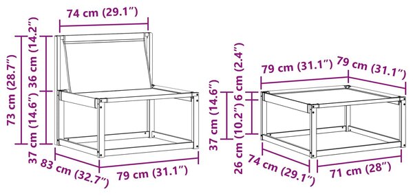 VidaXL Kültéri kanapé szett párnával 4 pcs Fehér és Világosszürke