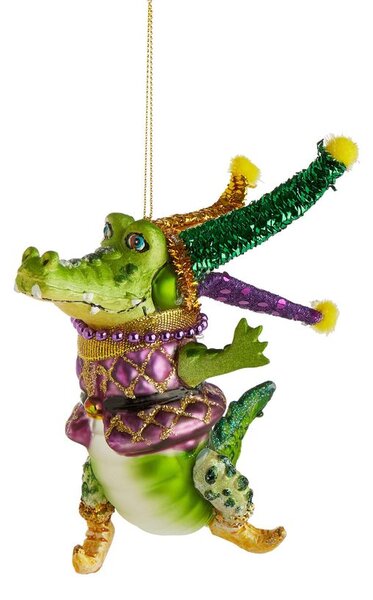 HANG ON üveg karácsonyfadísz bolond krokodil