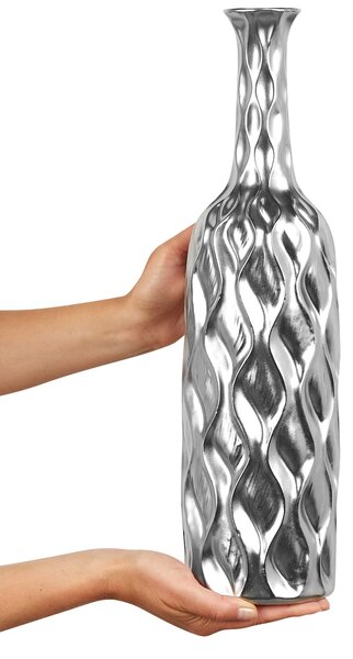 Dekor váza BASSANIA Kőcserép 45 cm Ezüst