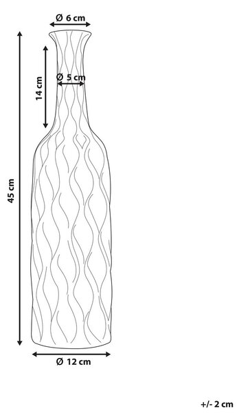 Dekor váza BASSANIA Kőcserép 45 cm Ezüst