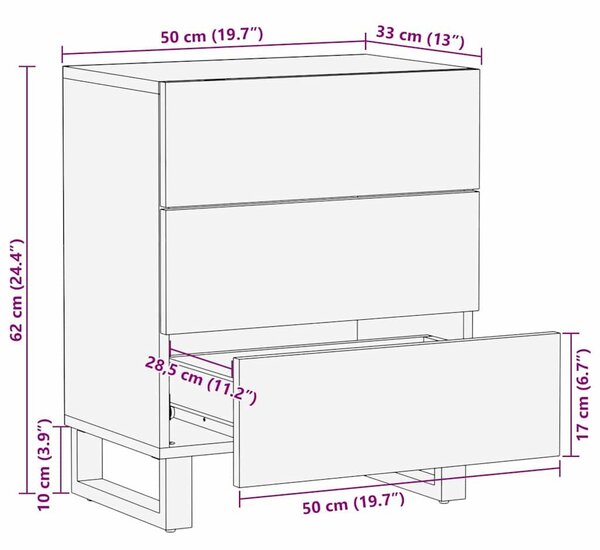 VidaXL Éjjeliszekrény Természetes 50 x 33 x 62 cm Szerelt Fa