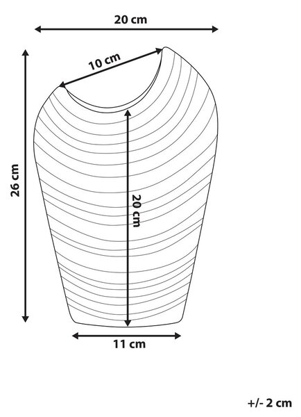 Dekor váza ECETRA Kőcserép 26 cm Ezüst