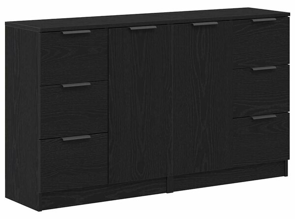 VidaXL Széf Fekete tölgy 120 x 30 x 70 cm Szerelt Fa