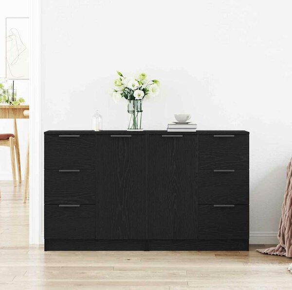 VidaXL Széf Fekete tölgy 120 x 30 x 70 cm Szerelt Fa