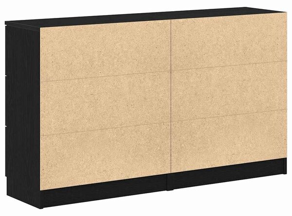 VidaXL Széf Fekete tölgy 120 x 30 x 70 cm Szerelt Fa