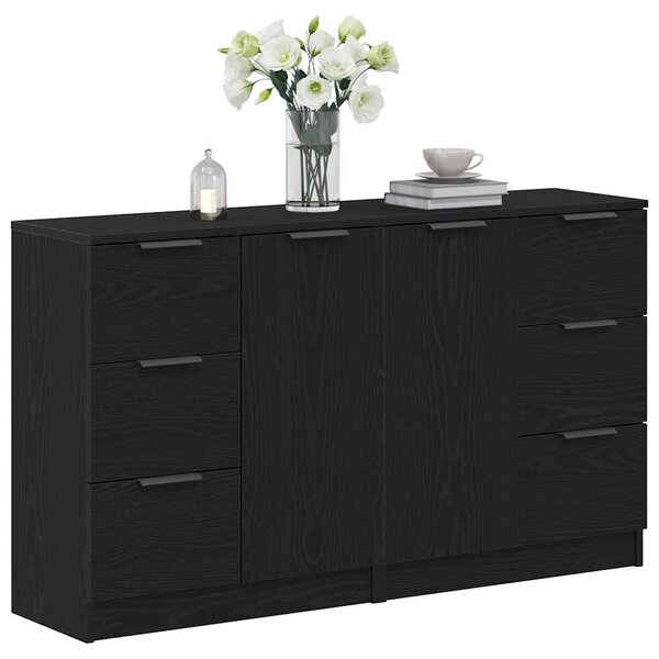 VidaXL Széf Fekete tölgy 120 x 30 x 70 cm Szerelt Fa