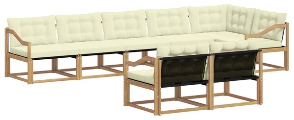 VidaXL Kültéri kanapé szett párnával 8 pcs Fehér és Krém színű