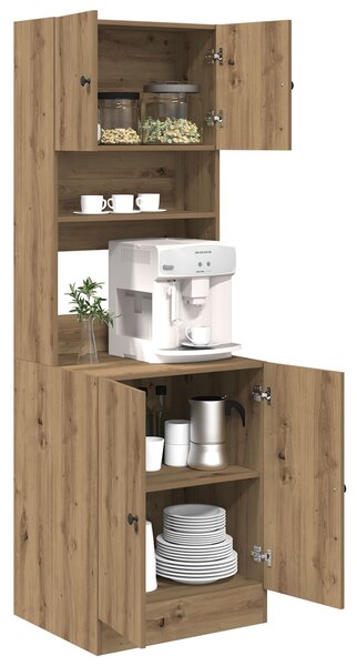 VidaXL Konyhai Szekrény Kézműves Tölgy 60x50x180 cm Szerkezeti Fa