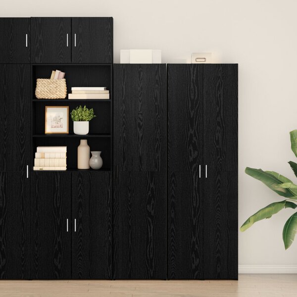 VidaXL Fekete Tölgy Magas Szekrény 45x42.5x185 cm Szerelt fa
